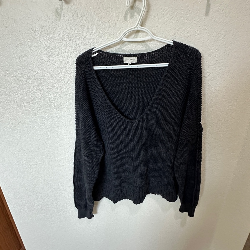Lucky Brand Charcoal V-Neck Sweater
